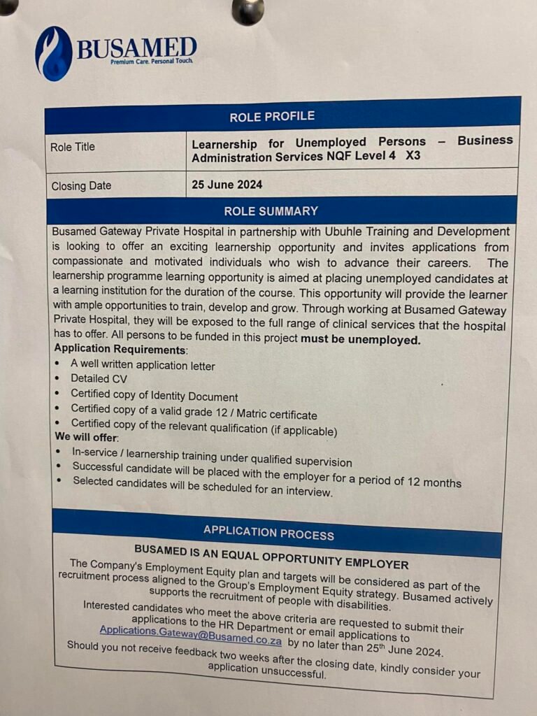 Learnership programme